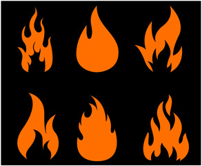 torch fire Collection logo illustration abstract vector design with Black Background