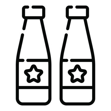 drink bottle, drink line icon, vector design usa independence day icon.