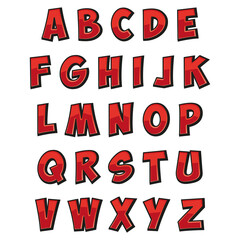 All the letters of the English alphabet in the same style.