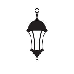 Vector isolated illustration of english hanging lantern silhouette