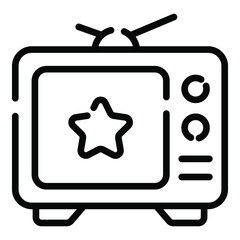 television line icon, vector design usa independence day icon.