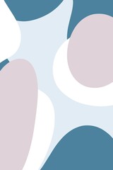 set of abstract shapes lines circles of blue white and beige colors hand drawn digital illustration