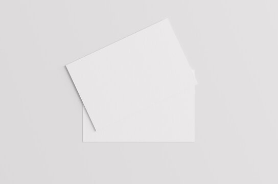 Business Card Mock-Up (85x55mm) 3D Illustration
