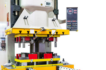 Automatic hydraulic press stamping machine with press mold or die fixture for metal sheet forming...
