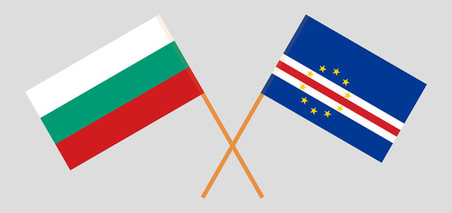 Crossed flags of Bulgaria and Cape Verde. Official colors. Correct proportion
