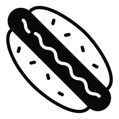 hotdog black filled line icon, vector design usa independence day icon.