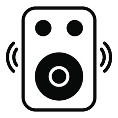 speaker, woofer black filled line icon, vector design usa independence day icon.