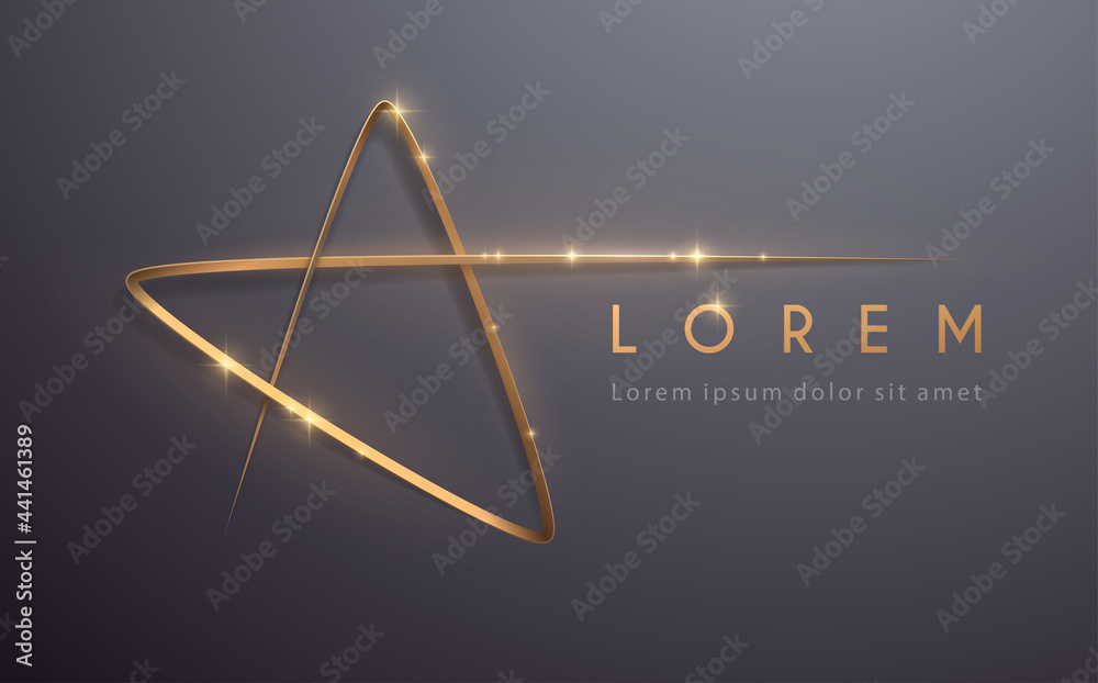 Canvas Prints gold star line template with glow effect