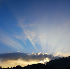Naklejka na ściany i meble Dreamy Sky and Clouds at Sunset/Sunrise