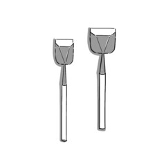 Hand drawn illustration of carpenter tool in simple icon drawing 