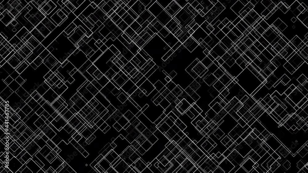 Poster computer generated cells of different sizes from thin lines. 3d rendering abstract technology backdr
