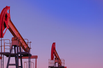 Oil rocking chair at sunset in Russia.