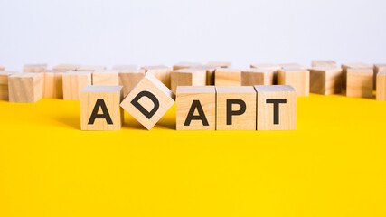 adapt word made by letter blocks, concept