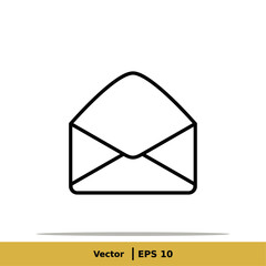 Mail, Message, Letter and Inbox Icon Illustration Logo Template. Envelope Sign Symbol. Vector Line Icon EPS 10