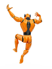 cyber tigerin is jumping rear view