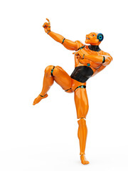 cyber tigerin kung fu pose