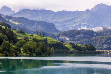 Lungern Lake in Swiss Alps