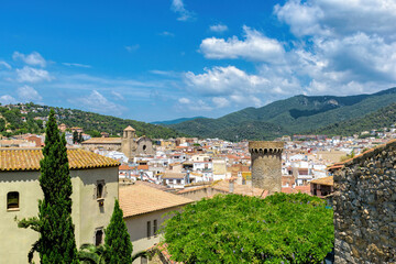 Fototapeta na wymiar Fortified medieval Old Town (Vila Vella) in Tossa de Mar, Costa Brava, Catalonia, Spain