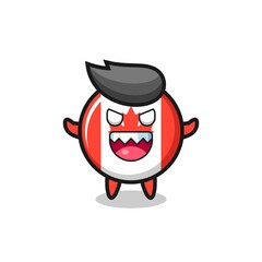 illustration of evil canada flag badge mascot character