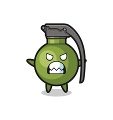 Obraz premium wrathful expression of the grenade mascot character