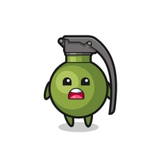 grenade illustration with apologizing expression, saying I am sorry