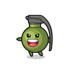 grenade cartoon with very excited pose