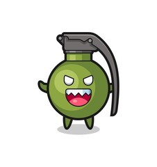 illustration of evil grenade mascot character