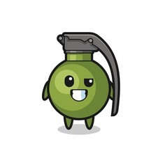 cute grenade mascot with an optimistic face