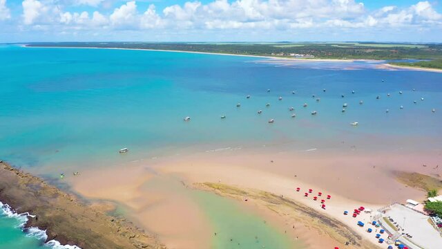 Drone Flight at Coruripe beach in Alagoas, Brazil