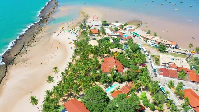 Drone Flight at Coruripe beach in Alagoas, Brazil