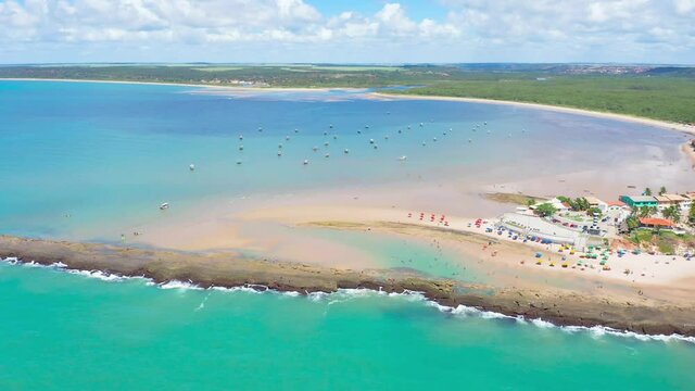 Drone Flight at Coruripe beach in Alagoas, Brazil