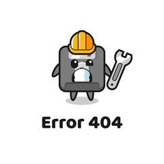 error 404 with the cute floppy disk mascot