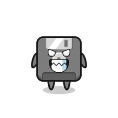 Obraz premium evil expression of the floppy disk cute mascot character