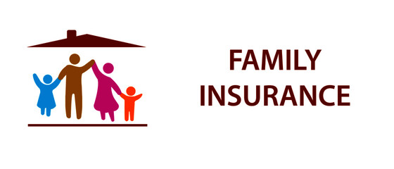 family insurance.
happy family under one roof.
insurance concept.
Vector design Eps 10.