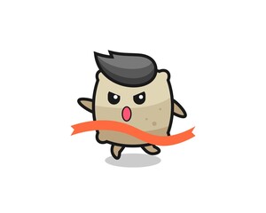 cute sack illustration is reaching the finish