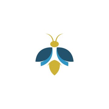 Fireflies icon logo simple design vector template