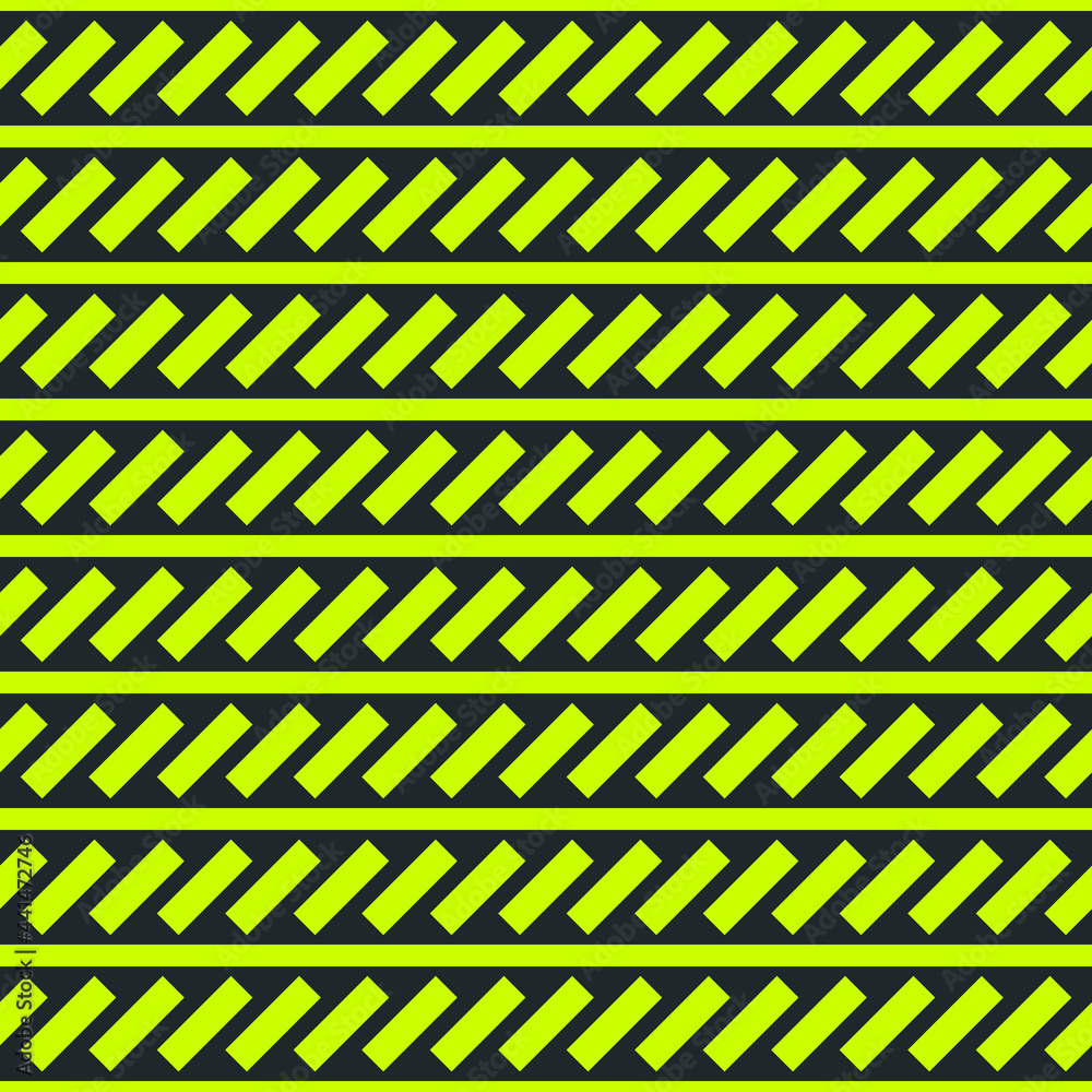 Poster Diagonal yellow blocks and horizontal lines.
