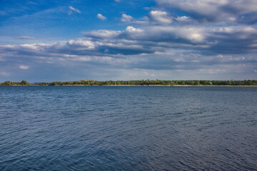 Blick auf den Markkleeberger See bei Leipzig, Markkleeberg, Sachsen, Deutschland