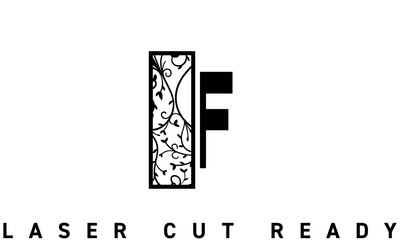 Obraz premium Laser cut Letter F Ornamental Decorative Alphabet die cut cutting