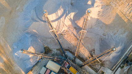 Aerial view of the processing plant with the sand fractionator, Brighton and Hove industrial estate.