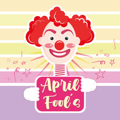 April fools poster joke box clown