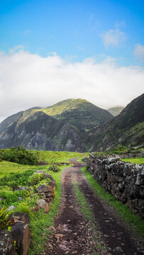 The landscape of Sao Jorge Island in the Azores
