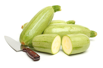Fresh vegetable marrow. Isolated on white