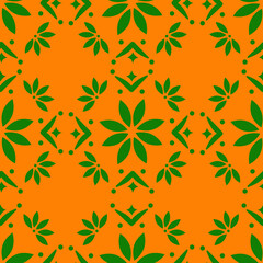 Bright flower vector illustration on orange background