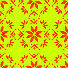 Bright flower vector illustration on yellow background