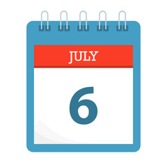 July 6 - Calendar Icon - Calendar template