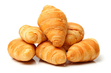 Fresh croissants isolated on white background 