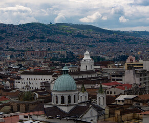 Over the Roofs of Quito on a Dark, Cloudy Day
