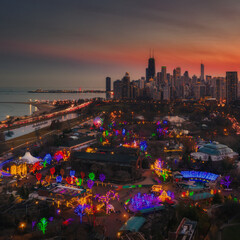Obraz premium Chicago Lincoln park holiday lights