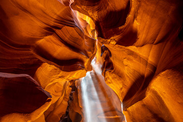 Narrow pathway through the Upper Antelope Canyon, Arizona, USA